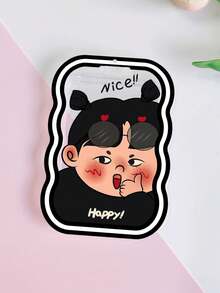 1入組ins透明直線波浪紋卡套,帶掛繩的身份證卡套,可安全存放出入證、鑰匙、工作證 - 無色 - 查看 5