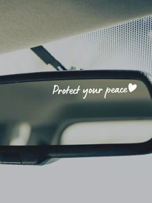RandySticker Protect Your Peace Mirror Decal, Car Accessories For Women Rear View Mirror, Positive Affirmations Vinyl Decal Wall Stickers Decoration, Stickers, Wall Decal, Vinyl Decal For Home Decorations, Spring Decoration Items Refresh Your Home, Festival Decoration Stickers Gifts Birthday Graduation - White - View 10