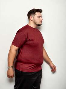 Men Plus Size Shirt Co-Ords - Đỏ - Xem 2