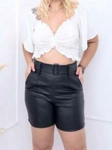 Plus Size Shorts - màu đen - Xem 1