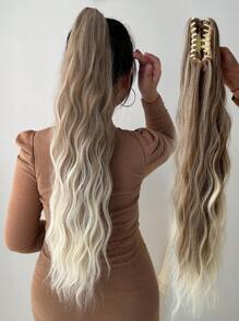 26 Inch Wavy Synthetic Hair Extension, Heat Resistant Fiber, Claw Clip On Ponytail, Suitable For Women & Girls For Party And Daily Use - Multicolor - View 12