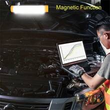 Magnetic LED Work Light Flashlight Torch Lamp Camping Hiking USB Rechargeable - White - View 4