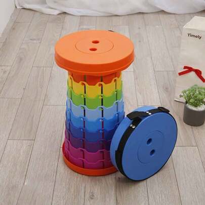 CASAMAX WL [46 CM]Banco telescópico de plástico, plegable, portátil, redondo, ideal para viajes. El color se envía al azar.