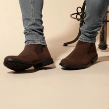 Bota chelsea masculina confortavel dia dia trabalho - Marrom - Visão 2