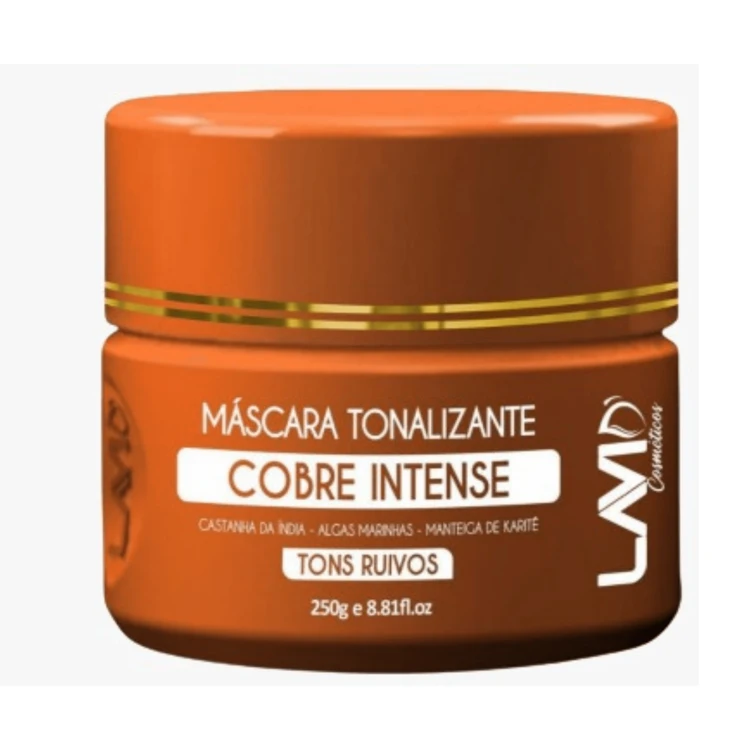 Máscara Tonalizante Cobre Intense Para Ruivos Tons Ruivos 250g Premium Lavi'd - Laranja - Visão 2