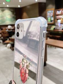 1 Vỏ điện thoại tráng gương acrylic hình trái tim màu hồng tương thích với điện thoại Apple - Nhiều màu - Xem 3