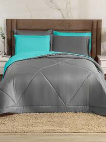 Comforter Sets - 灰/綠松石藍 - 查看 3