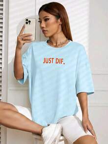 Plus Size T-Shirts - Màu xanh nhạt - Xem 1