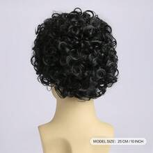 10 Inch Black Synthetic Men Short Curly Wig For Role Play, Halloween, Party - Black - View 6