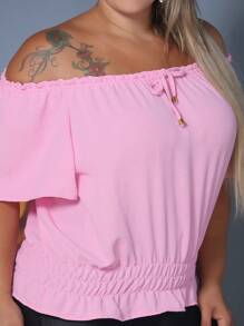 Plus Size Women Tops - 淺粉色 - 查看 7