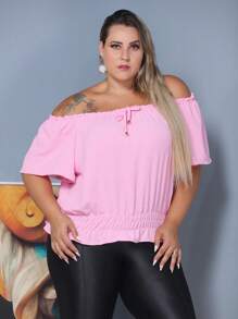 Plus Size Women Tops - 淺粉色 - 查看 3