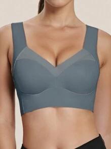 3pcs/Set Women's Seamless Bras, Hookless Design, Easy To Wear, Lift Support, Non-Removable Pads, Non-Adjustable Straps, 3-Color Set, Suitable For Yoga, Daily Wear, Lingerie - Multicolor - View 3