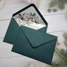 10pcs 5X7INCH Green Matt Rectangle Envelope With Flower Lined For Wedding Invitation Card 196X138MM Back To School - Green - View 7
