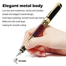 2pcs Pen + 100 Ink Cartridges Set, Vintage High-End Business Fountain Pen With Fine Nib Back To School - Multicolor - View 8