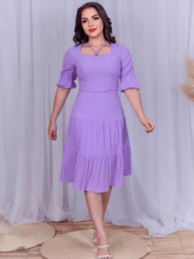 Women Dresses - 紫丁香色 - 查看 2