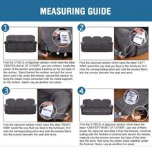 3 Seater Recliner Sofa Cover Velvet Stretch Reclining Couch Slipcover Thick Soft Washable Covers With Side Pocket For Reclining Sofa Protector 8pcs/Set - Navy Blue - View 7