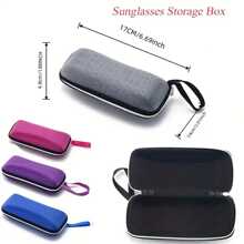 1pc Honeycomb Pattern Eyeglass Case, Minimalist Hard Eyewear Protective Pouch, Zipper Eyeglasses Storage Box (Blue/Rose/Gray/Purple/ Eyewear Accessories - Multicolor - View 4