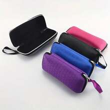 1pc Honeycomb Pattern Eyeglass Case, Minimalist Hard Eyewear Protective Pouch, Zipper Eyeglasses Storage Box (Blue/Rose/Gray/Purple/ Eyewear Accessories - Multicolor - View 1