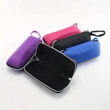 1pc Honeycomb Pattern Eyeglass Case, Minimalist Hard Eyewear Protective Pouch, Zipper Eyeglasses Storage Box (Blue/Rose/Gray/Purple/ Eyewear Accessories - Multicolor - View 5
