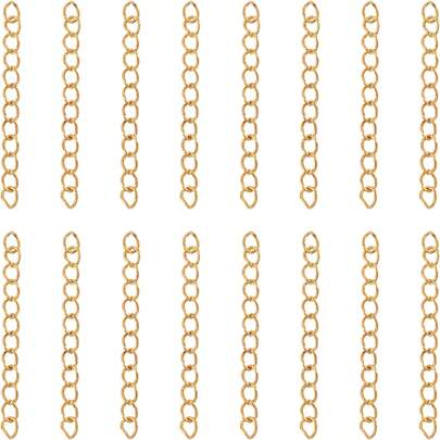 50 Piezas Cadena De Extensión De Cola Extendida De Acero Inoxidable Sin Broches Colas De Extensor De Pulsera Para La Fabricación De Joyas De Collar Diy Hallazgos Longitud 5 Cm