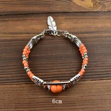 A Classic Bohemian Bracelet Made Of Turquoise - Orange - View 4