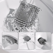 1 Piece Of Wall-Mounted Toilet Brush. It's A Toilet Brush That Doesn't Require Drilling Holes. It Has A Washable Suction Cup And Can Clean Every Corner. It's A Cleaning Tool For Home Bathrooms And Can Be A Valentine's Day Gift Or A New Year Gift, Gift For New Year, Valentine's Day, Festival And Easter Bathroom Decor Fall Decor