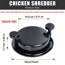 Chicken Shredder Large Chicken Breast Shredder Tool Twist ,Visible Meat Shredder Machine, Anti-Slip Strip, Ergonomic Handle, Suitable For Beef Chicken - Black - View 11
