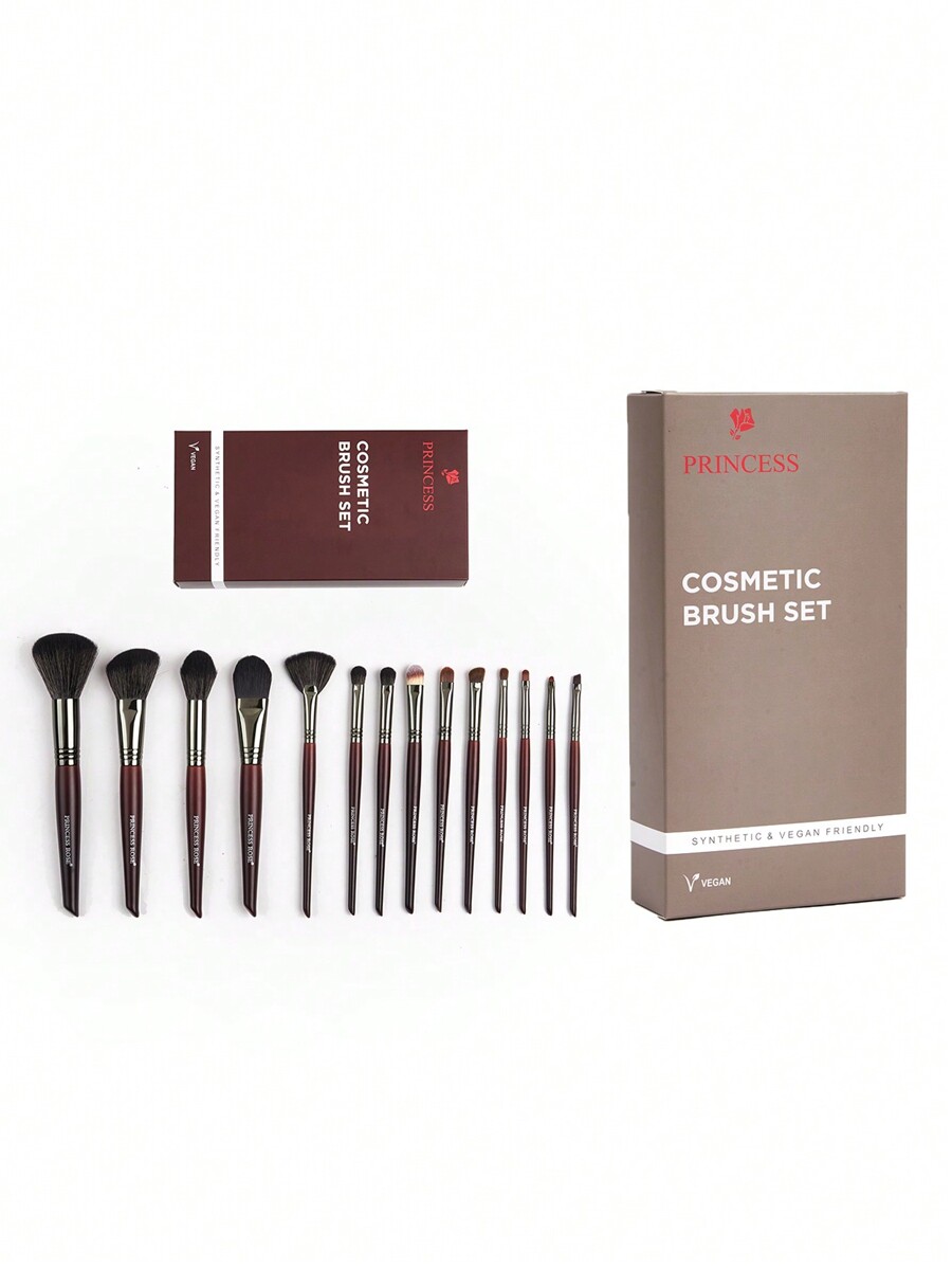 14pcs Rose Princess Professional Makeup Brush Set, HighEnd And