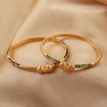 1pc Copper Retro Bracelet With Oil Drop Design And Clasp - Multicolor - View 2