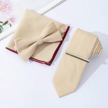 4 cái/bộ Nam Cao-kết thúc Thon gọn Len Cà vạt , Nơ thắt , Hình vuông bỏ túi Và Kẹp cà vạt Tổ hợp Bộ , Thích hợp Đối với Sinh nhật Và Ngày lễ Hoàn hảo Đối với Đám cưới , , Ngày tháng , Bữa tối , Và - Bộ cà vạt bốn mảnh vừa vặn - Xem 20