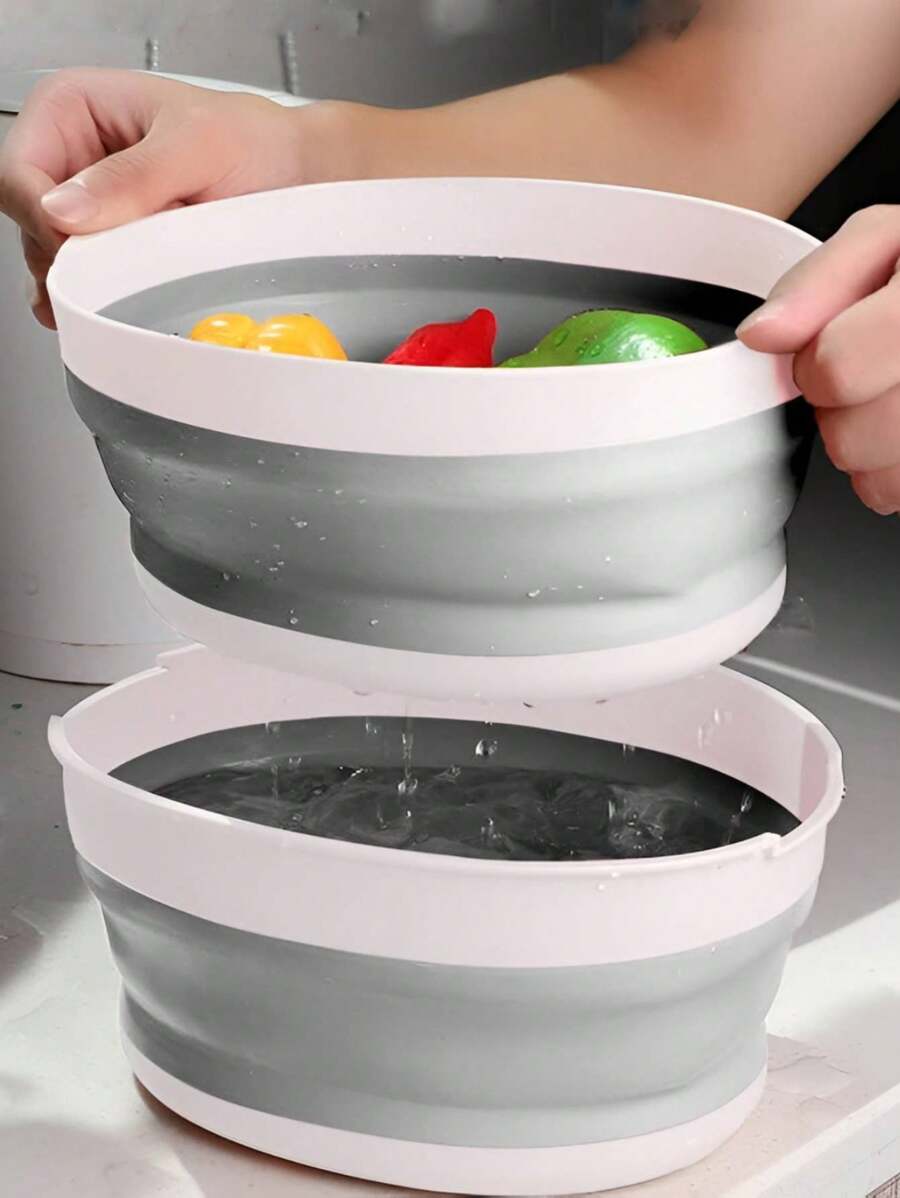 Multifunctional Kitchen Basket, Colander, Fruit And Vegetable Basket, Food-Safe Material. - Grey - View 1