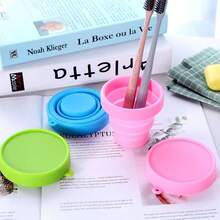 1pc Outdoors Collapsible Water Cup150ML Silicone Collapsible Water Cup  Portable & Anti-Fall, High Temperature Resistant! - Pink - View 2