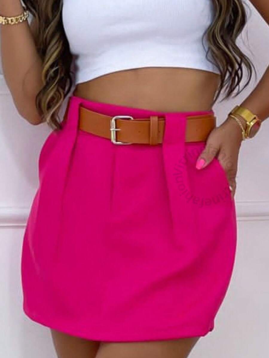 Women Skirts - Màu Hồng Tươi - Xem 1