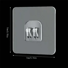 10pcs Wall-Mounted Transparent Adhesive Hooks, Water-Proof And Removable, For Hanging Storage Racks , Suitable For Family Storage And Organizing In The Kitchen, Bedroom, Bathroom, Office, Study - Transparent - View 8