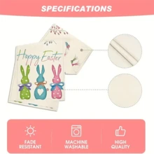 1 Pieza, Camino De Mesa, Camino De Mesa Con Diseño De Zanahorias, Conejo, Conejito, Camino De Mesa Con Tema De Pascua Feliz, Decoración De Mesa De Comedor De Cocina De Temporada Para Interiores, Decoración De Fiestas - Multicolor - Ver 5