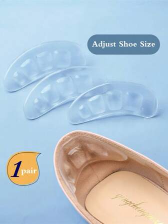 硅膠鞋跟墊和鞋前墊,可防止皮鞋滑脫及短暫舒緩足跟壓力,並可以避免前腳滑動、高跟鞋防摩擦墊、鞋子尺寸調整墊、鞋底墊及前腳掌墊