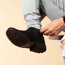 Combo Chelsea Boot, Men's Suede Ankle Boot, 100% Comfortable For Everyday Work. - 黑色 - 查看 3