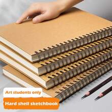 1入組牛皮紙套螺旋素描本