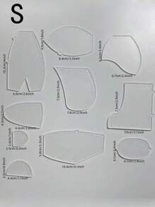 10入組熊型記憶棉熊製作模板，縫娃娃套件，亞克力模板，兒童玩具熊製作，手工縫紉尺，熊模板尺套裝（未裝配，需手工製作） - 透明 - 查看 5