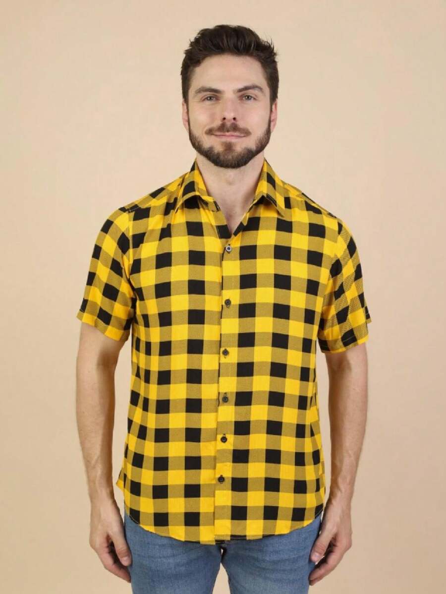 Men Shirts - 黃色 - 查看 1