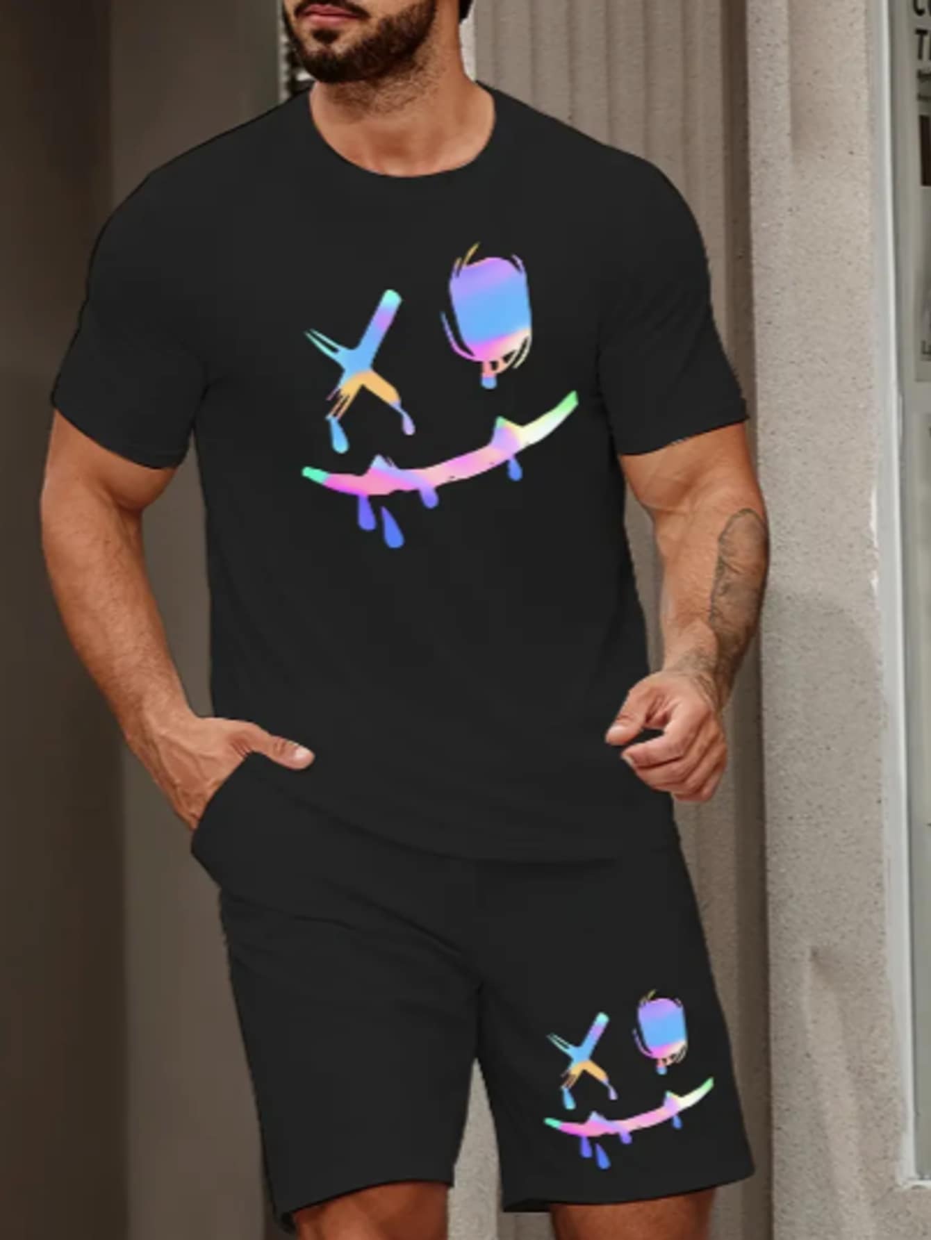 Men T-Shirts - 黑色 - 查看 1