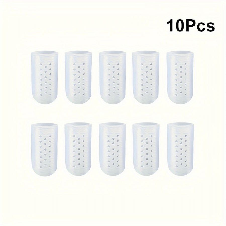 10pcs With Holes Silicone Finger Protector And Toe Caps, Breathable Finger Sleeves, AntiSlip