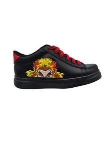 Tenis Bordados de Rengoku Kimetsu No Yaiba - Negro - Ver 2