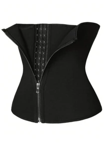 1 pezzo Contenitore vita donna per sport all'aperto, a doppio strato, con gancio cavallo e chiusura lampo, realizzato in gomma cloroprenica, per yoga e controllo della sudorazione addominale, shapewear, corsetto per dimagrire la pancia, accessori palestra per girovita snellente, fasce lombari per corsetto dimagrante pancia