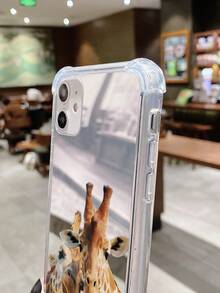 1入組/個長頸鹿圖案亞克力鏡面手機殼，可用於蘋果iPhone - 彩色 - 查看 3