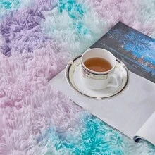 A Đầy màu sắc Xanh Dài Sang trọng Tấm thảm , Với Biến đổi dần Ấm áp , Đáng yêu , Mềm mại , Thoải mái Và Atmospheric Trong nhà Trang trí A Nhẹ Và Có thể mang đi Runner Tấm thảm có thể sử dụng In Nhiều loại Khu vực Bao gồm Sofa Cạnh , Giường Cạnh , Cửa sổ vịnh , Giày Thay đổi Ghế Dài , Phòng khách , Phòng ngủ , Trò Chơi Phòng , - màu xanh nhiều màu - Xem 11