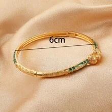 1pc Copper Retro Bracelet With Oil Drop Design And Clasp - Multicolor - View 9