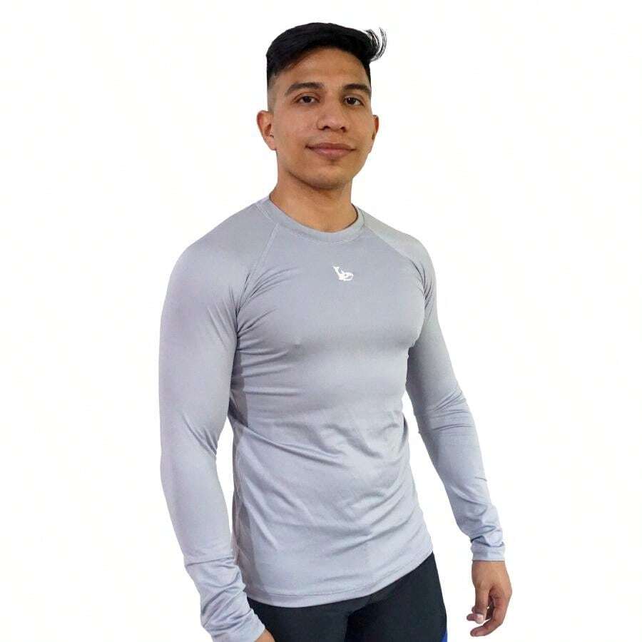 Men Swim Rashguards - Light Grey - View 1