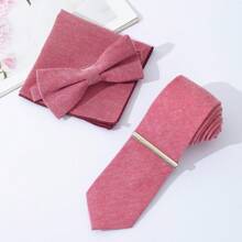 4 cái/bộ Nam Cao-kết thúc Thon gọn Len Cà vạt , Nơ thắt , Hình vuông bỏ túi Và Kẹp cà vạt Tổ hợp Bộ , Thích hợp Đối với Sinh nhật Và Ngày lễ Hoàn hảo Đối với Đám cưới , , Ngày tháng , Bữa tối , Và - Bộ cà vạt bốn mảnh vừa vặn - Xem 17