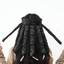 Beautiful Curls: Easy And Overnight Hair Styling With Soft Octopus-Shaped No-Heat Hairband Suitable For Regular Hair - Black - View 3
